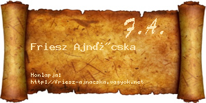 Friesz Ajnácska névjegykártya
